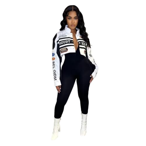 Kafiloe Women Racer Biker Jacket Windbreaker Lightweight Detachable Motorcycle Varsity Jacket Coat Street Wear4