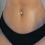 DRESBE Butterfly Belly Button Ring Gold Crystal Piercing Navel Ring Boho Body Jewelry Accessories fo