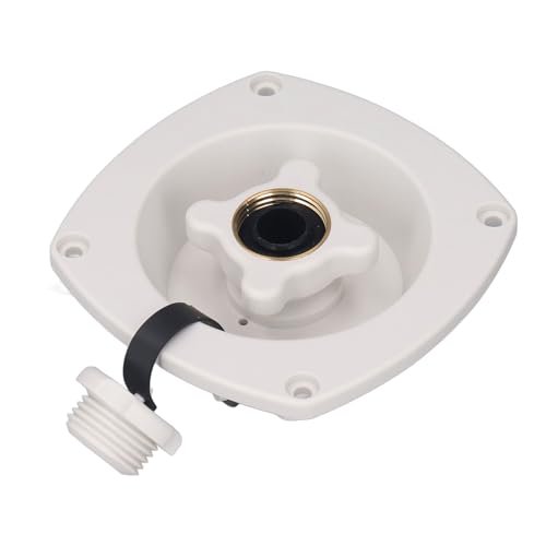 Image of RV Wall Mount Water Inlet Pressure Regulated City Water Entry with Quick Connector ABS Pressure Regulated Entry for Trailer Boat (White)