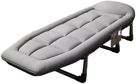Portable Folding Bed.Folding Bed with Mattress - Ergonomic Design, Adjustable, Hideaway Bed, 30mm Thicker Steel Tube for Camping, Beach, Patio，（E 190 * 65 * 32cm）