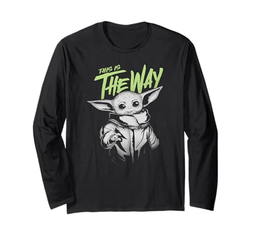 Grogu Star Wars t-shirt manches longues coton imprimé Mandalorian