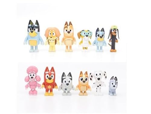 TIEFIT Holludle Bluey Bingo 12 personajes, todos los personajes de la serie animada Bluey, muñecas Bluey no oficiales