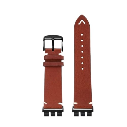 Bracelet de montre 21mm en cuir de vache compatible Swatch YVS420 YVS454