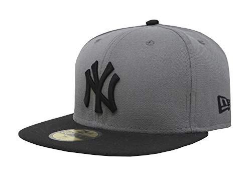New Era 59Fifty Hat New York Yankees MLB Basic Storm Gray/Black Fitted Cap (7 1/4) (7 1/4)