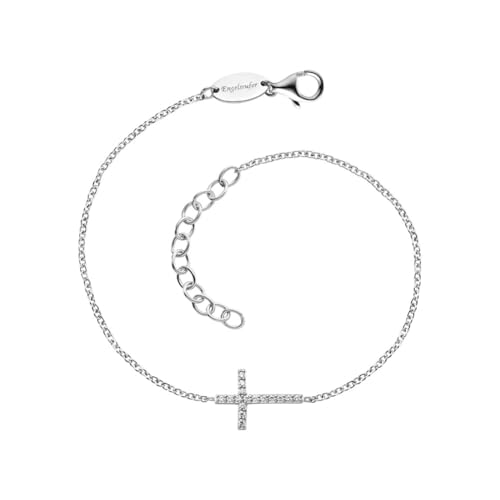 Engelsrufer Damen-Armband aus Sterling Silber mit Kreuz-Anhänger besetzt mit Zirkonia 17 + 3 cm nickelfrei