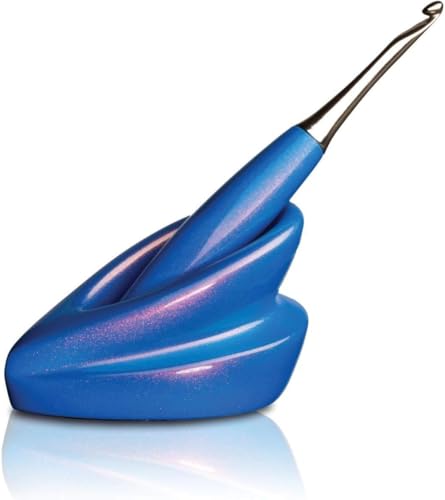 Image of Furls Crochet Hook, Odyssey Blue, Nickel Plated Tip for Effortless Glide, Ergonomic Handle Crochet Hooks 7 inch (Odyssey Blue, M - 8.00MM)