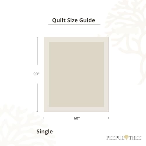 Image of Peepul Tree Hand Printed 100% Cotton Malmal Single Bed 60 x 90 Inches