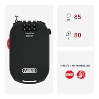 ABUS Spezialschloss Combiflex 2502/85 - Geeignet als Gepäcksicherung, Skischloss, Helmsicherung - 85 cm Stahlkabel - mit Zahlencode - Schwarz – Ansicht 3