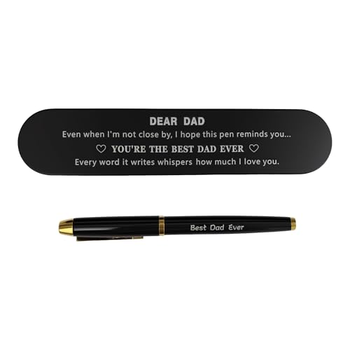 iyaone Fathers Day Gift, Best Dad Ever Engraved Gel Pen — view 2