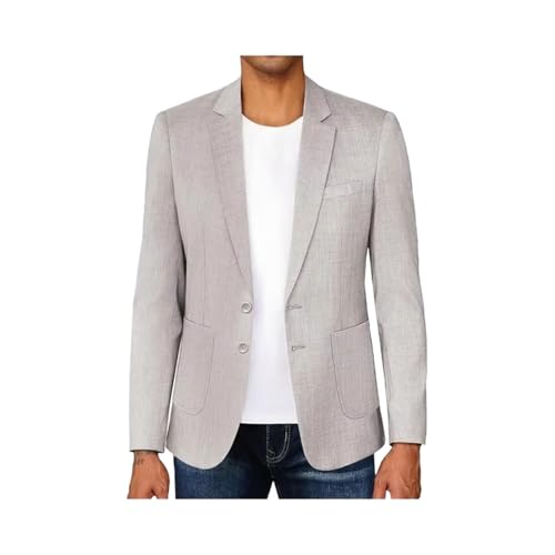 Men's Slim Fit Checked Blazers 2 Button Formal Business Jacket, Casual Sport Coat for Office Wedding