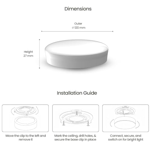 Image of LEDURE 12W LED Surface Light|Energy Efficient LED Downlight|WarmWhite Pack-2