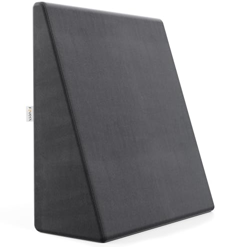 FOVERA Memory Foam Wedge Pillow | 2 Years Warranty | Wedge Cushion for Back Support, Acid Reflux, Snoring, GERD, Leg Elevation, Pregnancy (Velvet Dark Grey, Medium 7" Height)