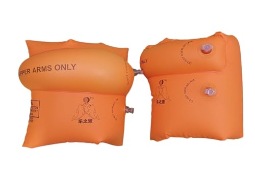 Image of Kids Swimming Arm Bands, Sea Animals Design, Ages 3-12 Years, Yellow (Orange, 6-12)