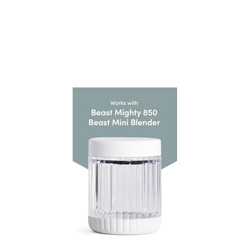 Image of Beast Blending Vessel for Mighty 850 and Beast Mini Blender, Ultra-Thick Tritan Blending Vessel + Storage Lid (415mL, Cloud White)