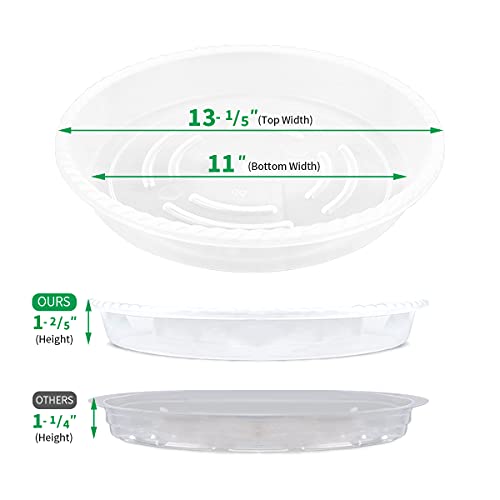 Joyseus Plant Saucers - 6 Pack Of 14 Inch - Durable Plastic Plant Tray For Flower Pots, Clear Plant Saucer For Indoor Plants Pots & Outdoor Plants (6 Pack) #TOP1