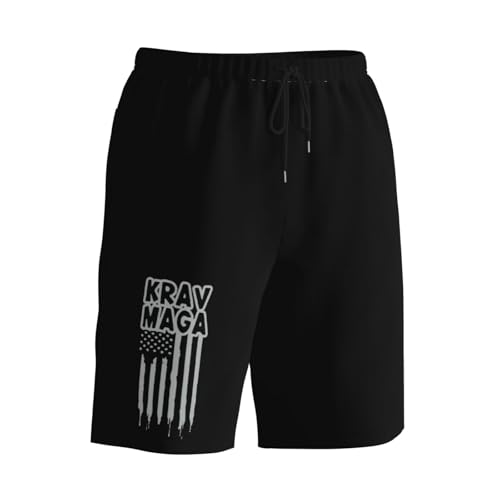 Krav MAGA American Flag Mens Swim Trunks Quick Dry Board Shorts 7" - Hawaii Beach Swimwear2