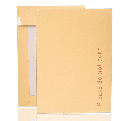ARPAN A5 Manilla Hard Board Backed Envelopes (229 x 162mm) A5 Do Not Bend Mailers with Self Seal Strip | C5 Rigid Cardboard Backed Postal Envelopes for Photos Cards Print Documents (Pack of 50)