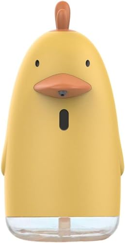 uuClub自動ソープディスペンサー かわいい 漫画 アヒル型 電動ソープディスペンサー 自動泡ソープディスペンサー タッチレス ハンドソープディスペンサー 子供 浴室用