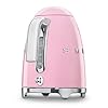 Smeg 50's Retro Style Kettle, 1.7L, 7 Cups, Automatic Shut Off, Pink, KLF03PKUS