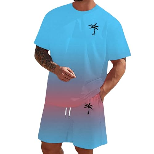 Ensemble homme short et T-shirt dégradé parfait pour les loisirs d'été