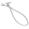 Weforu 14.5 inch Pocket Watch Chain with Albert T-Bar and Lobster Clasps for Link Vest (Silver) #3