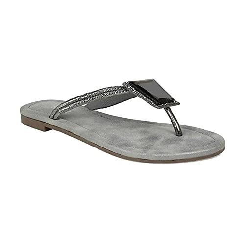 Inc.5 Shoes Women Flat Fashion Sandal 600424_G.Metal