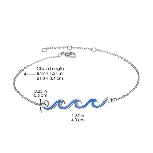 Image of Lauren-Spencer Wave Anklet for Women Gold Silver Plated Beach Ankle Bracelets Ocean Wave Boho Anklets Adjustable Summer Foot Jewelry for Women Birthday Gifts