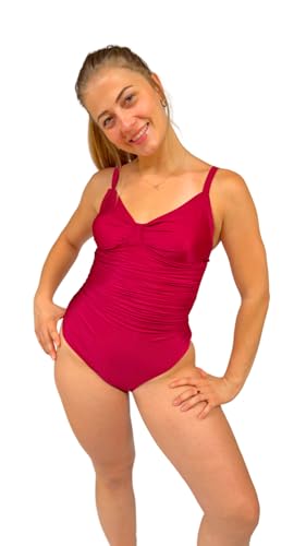 Maillot de bain une pièce Haute Pression DA8014 l'élégance du bordeaux pour femme