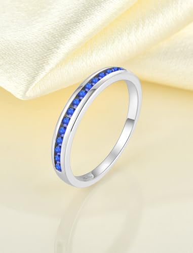 YL Stackable Rings 925 Sterling Silver Halo Birthstone Eternity Bands Jewelry for Women4