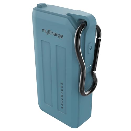 myCharge Portable Charger Waterproof USB C Power Bank Adventure, Rugged Outdoor External Battery Pack Backup (6700 mAh (Blue))
