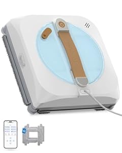 GNOVEL Starker Fensterroboter mit 8000Pa Saugkraft, 4-in-1 Reinigungsmodi, 15-Fach Sicherheitssystem & 180mL Tank, Auto-Sprühtechnik, für streifenfreie Fenster, Glasfassaden & Spiegel