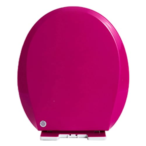 NSTVVEE Runder Toilettensitz aus PP, langsam schließende Toilettensitze mit Schnellverschlussscharnieren, reinigen, O-förmiger Toilettendeckel und Sitz (Rose