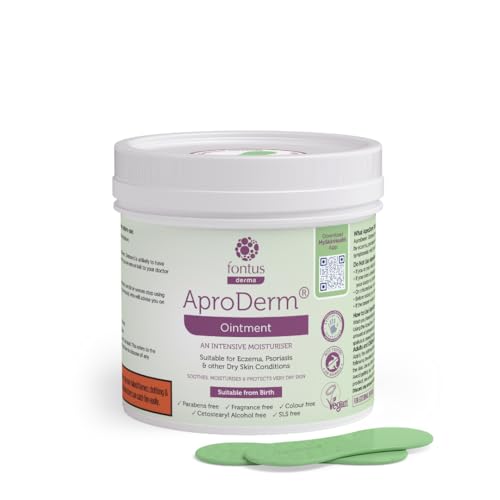 AproDerm Ointment 500g Tub Long-Lasting Intensely Moisturising Emollient; Suitable for Eczema Psoriasis Ichthyosis Dermatitis and Other Dry Skin Conditions; Vegan