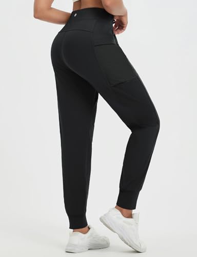 baleaf Women's Fleece Lined Joggers High Waisted Thermal Running Sweatpants Warm Athletic Hiking Pants with Pockets2