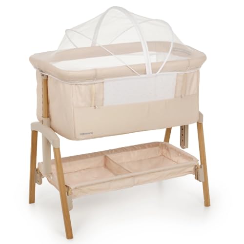 Berço Co-Leito Colin Pérola Portátil, 7 Alturas Ajustáveis, Cesto Amplo, Antirrefluxo, para Bebês de 0 a 6 Meses até 9 kg – Galzerano