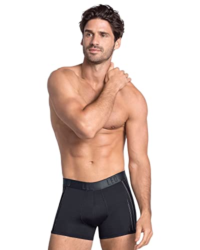 Leo Flex-Fit Lycra Boxer Brief Black #TOP29