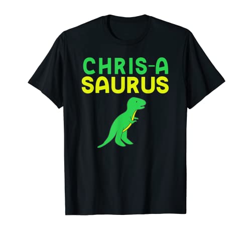 Camiseta de dinosaurio Chris-a-Saurus con nombre T Rex para niños Camiseta