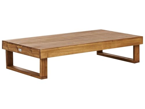 Beliani Table Basse de Jardin en Bois d'Acacia Certifié 110 x 60 cm Bois Clair Marettimo
