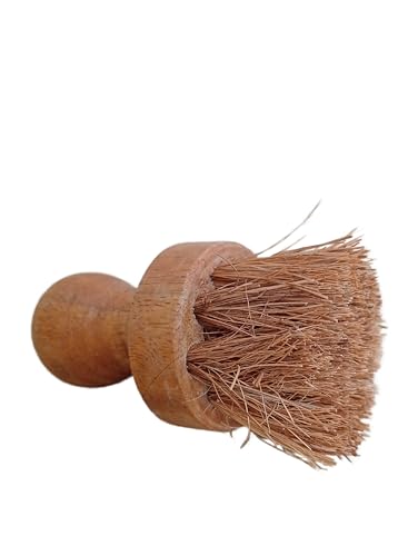 Image of Pack of 4 Natural Coir Tawa Brush for Spreading Oil /Coir Pan Cleaning Brush /Coconut Fibre and Seasoned Mango Wood 9CM Length