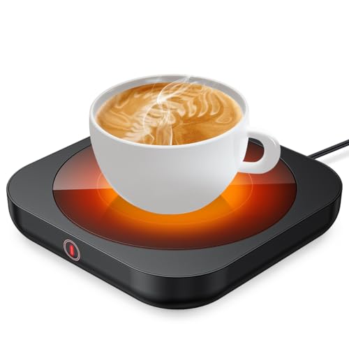 デスク用コーヒーマグウォーマー 3つの温度設定 スマートコーヒーウォーマープレート ミルク、お茶、ホットチョコレート、キャンドルを温めるのに (ブラック)（Amazon）