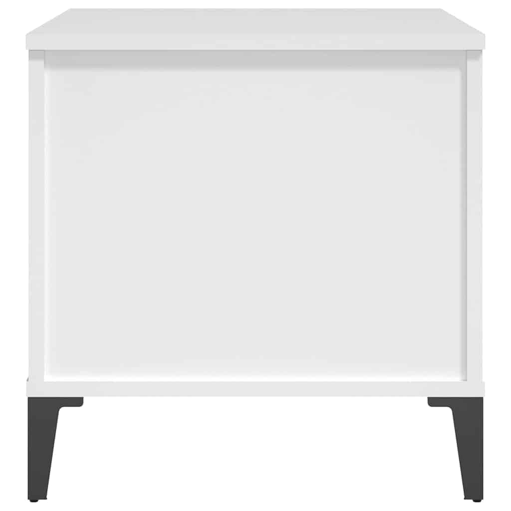 Stolik kawowy, biały, 60 x 44,5 x 45 cm, materiał drewnopochodny z blatem o regulowanej wysokości, miejsce do przechowywania, nowoczesny design, trwały materiał, idealny do salonu, salonu