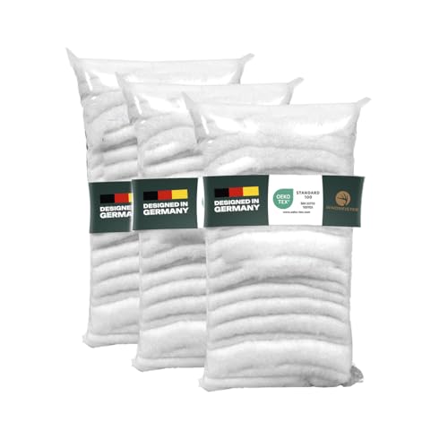 Füllwatte 900g im - Füllmaterial u. Füllwatte für Kuscheltiere, Kissen, Basteln - Kissen Füllung waschbar bis 95 °C - perfekt als Füllwatte o. Bastelwatte