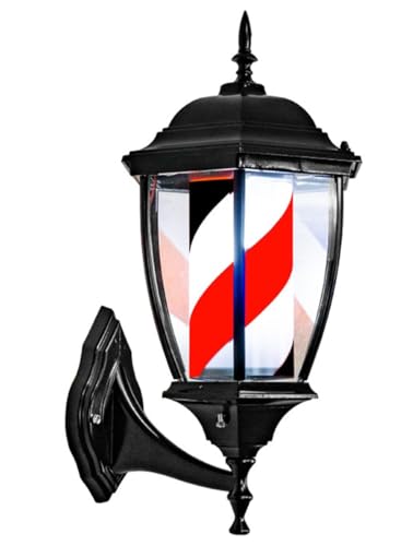 Barber Pole Light znak LED, obrotowy, czerwony, biały, niebieski, paski do salonu fryzjerskiego, wodoodporny, montowany na ścianie salon fryzjerski, do użytku wewnątrz i na zewnątrz