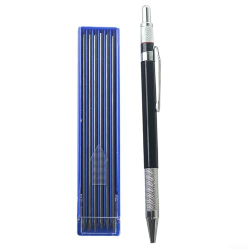 2,0 mm Schweißer-Bleistift, Metall-Marker mit 6 Ersatzminen für Stahlmarkierung in Industrie- und Bauanwendungen