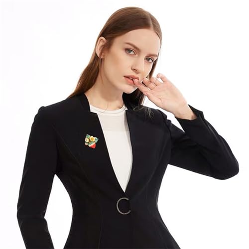 Image of WCRAZYE Red Strawberry Brooch Pin for Women Girls Cute Enamel Fruit Brooches Badges for Clothing Backpacks Bag Fashion Brooches Plant Lapel Pin Accessories Jewelry Gift