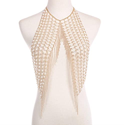 Chaîne perles bikini métal gland collier corps lingerie bijoux pour dos nu et décolleté
