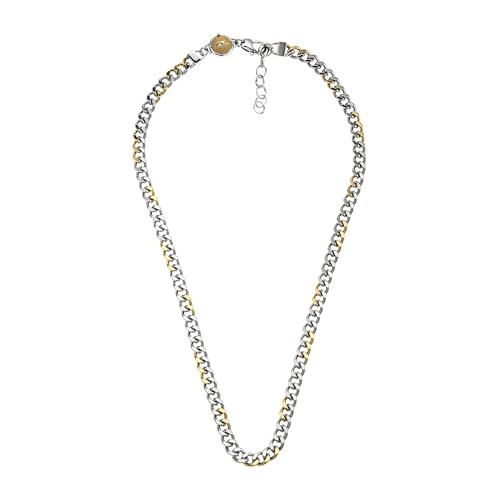 Diesel Herrenhalskette aus 2-farbigem Edelstahl mit Karabinerverschluss