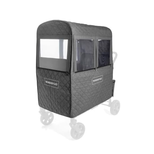 WonderFold Stroller Cover - Cold Weather Shield with Breathable Cationic Fabric - Cozy Cotton Fiber Lining - Hook & Loop Window Openings - Fits W4 OG