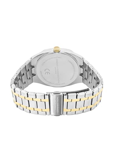 Image of French Connection Lumiere | Analog Display | Gold Dial | Silver Stainless Steel Strap | Watch for Men - FCU16TM