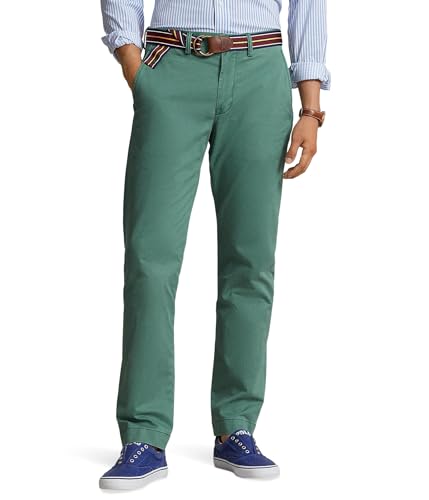 Polo Ralph Lauren Men's Straight Fit Stretch Chino Pants, Washed Forest, 33W x 32L